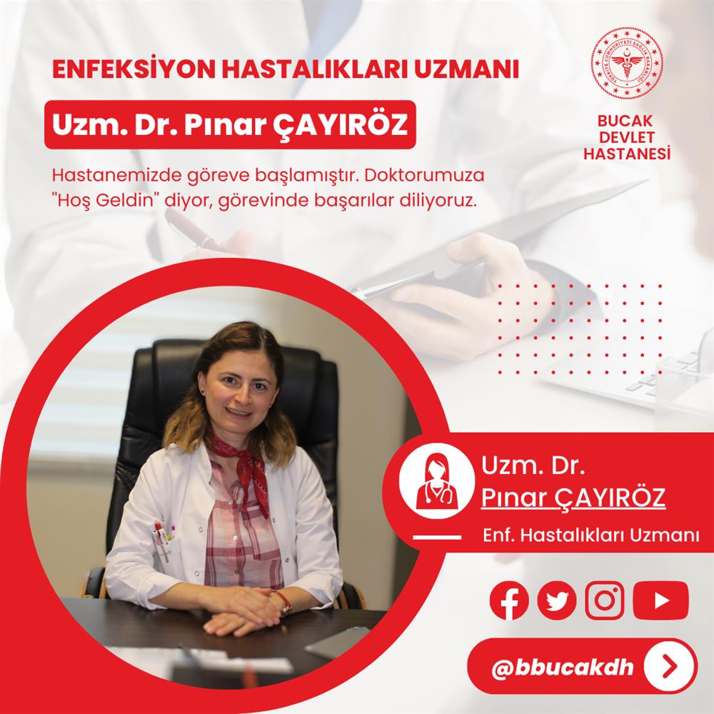 Enfeksiyon Hastalıkları Uzmanı Dr. Pınar ÇAYIRÖZ Hastanemizde Göreve Başladı.